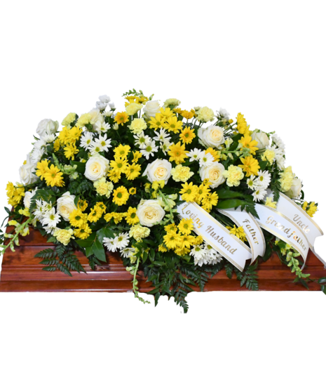 GRACEFUL YELLOW CASKET SPRAY