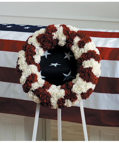 Red & White Patriotic Wreath