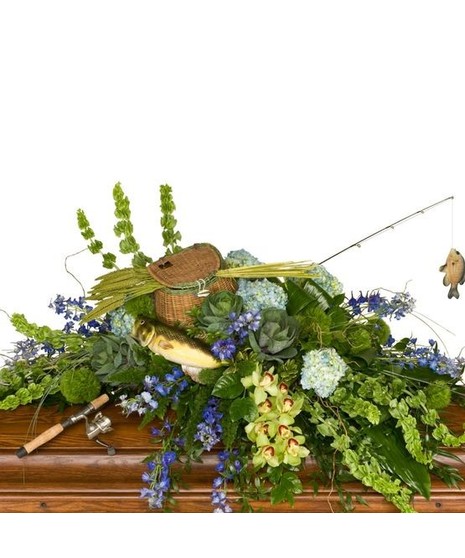 Fishing Tribute Casket Spray