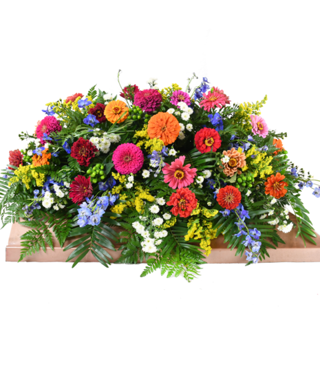 Zinnia Garden Casket Spray