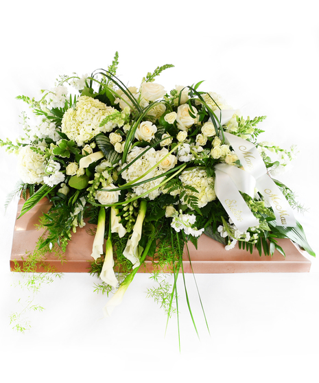 Angelic White Casket Spray