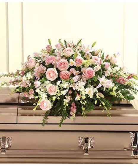 Blissful Pink Casket Spray